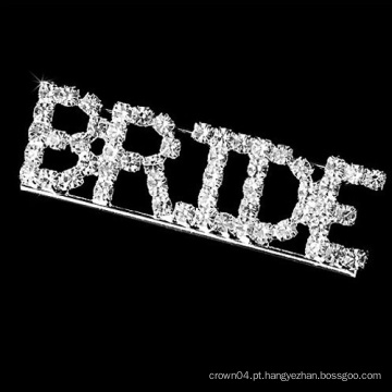 Broche de cristal da letra da noiva da forma para o casamento